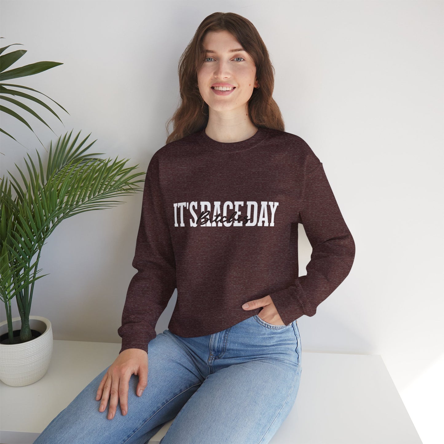 It's Race Day B Unisex Heavy Blend™ Crewneck Sweatshirt