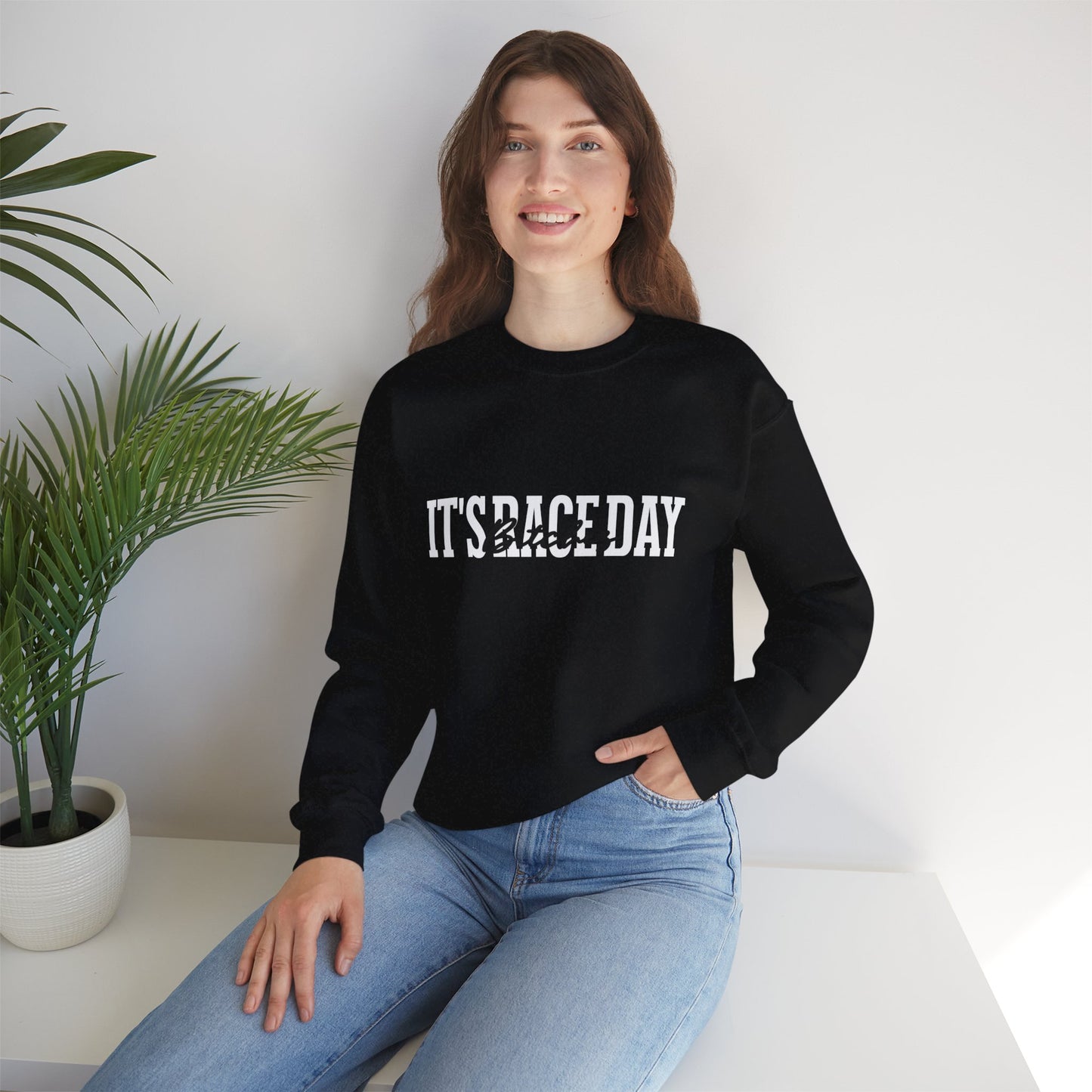 It's Race Day B Unisex Heavy Blend™ Crewneck Sweatshirt