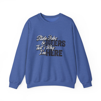 Slide Jobs & Beer Unisex Heavy Blend™ Crewneck Sweatshirt