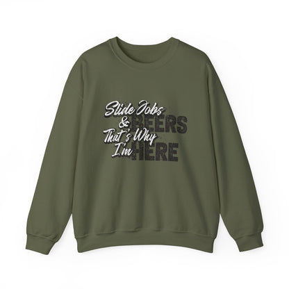 Slide Jobs & Beer Unisex Heavy Blend™ Crewneck Sweatshirt