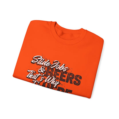 Slide Jobs & Beer Unisex Heavy Blend™ Crewneck Sweatshirt