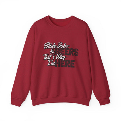 Slide Jobs & Beer Unisex Heavy Blend™ Crewneck Sweatshirt