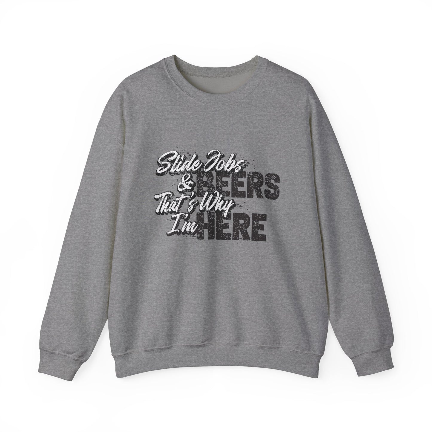 Slide Jobs & Beer Unisex Heavy Blend™ Crewneck Sweatshirt