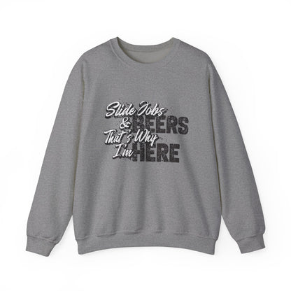 Slide Jobs & Beer Unisex Heavy Blend™ Crewneck Sweatshirt