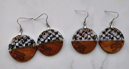 Checkered Flag and Checkered Number Earrings