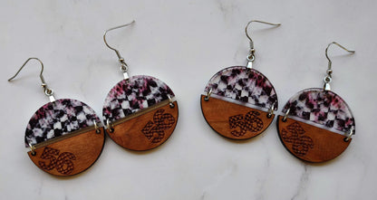 Checkered Flag and Checkered Number Earrings