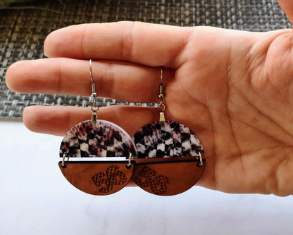 Checkered Flag and Checkered Number Earrings